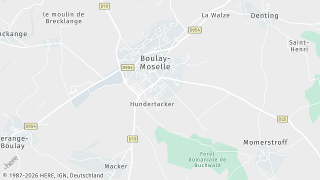 Carte de la zone d'intervention à Boulay-Moselle