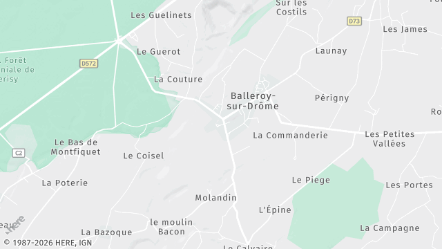 Carte de la zone d'intervention à Balleroy-sur-Drôme