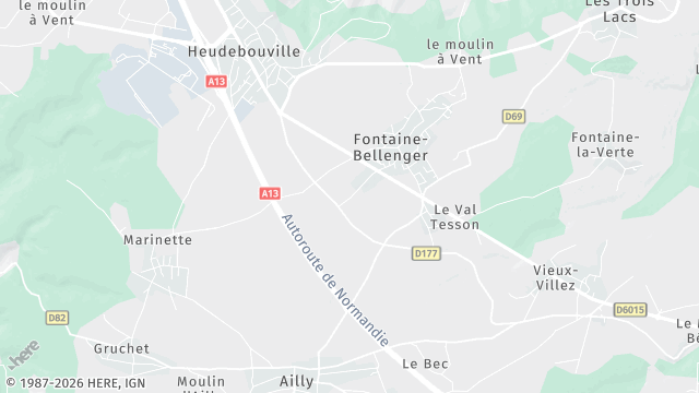 Carte de la zone d'intervention à Fontaine-Bellenger