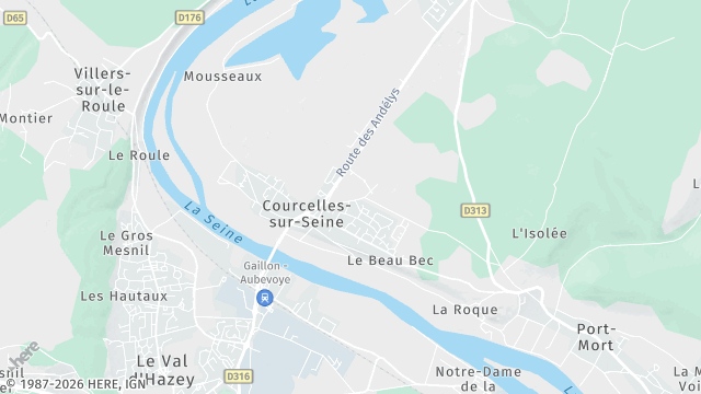 Carte de la zone d'intervention à Courcelles-sur-Seine