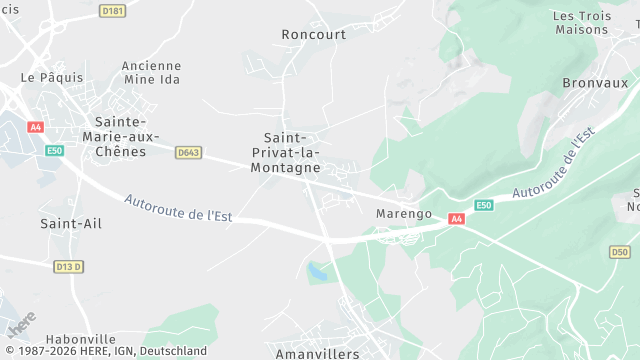 Carte de la zone d'intervention à Saint-Privat-la-Montagne