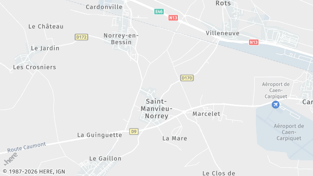 Carte de la zone d'intervention à Saint-Manvieu-Norrey