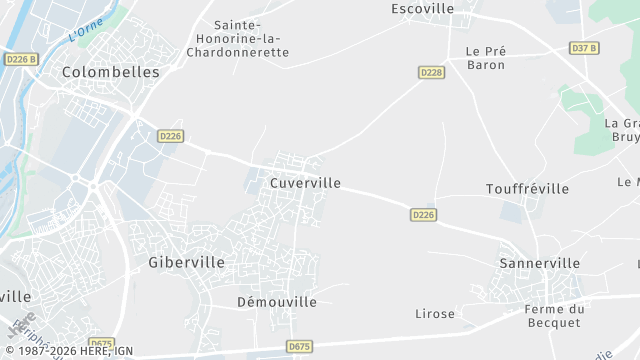 Carte de la zone d'intervention à Cuverville