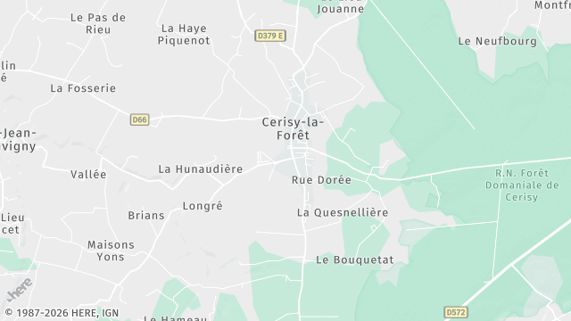 Carte de la zone d'intervention à Cerisy-la-Forêt