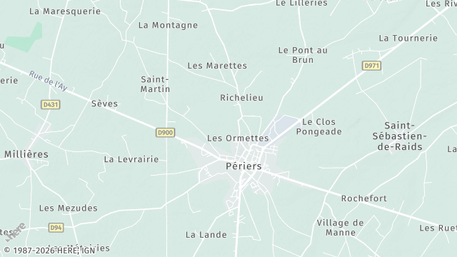 Carte de la zone d'intervention à Périers