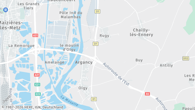 Carte de la zone d'intervention à Argancy