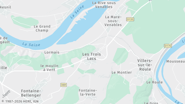 Carte de la zone d'intervention à Les Trois Lacs