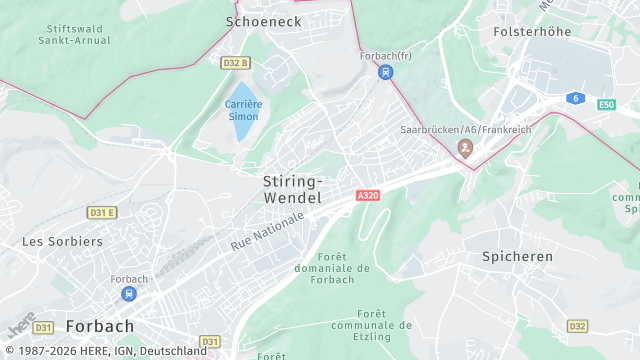 Carte de la zone d'intervention à Stiring-Wendel