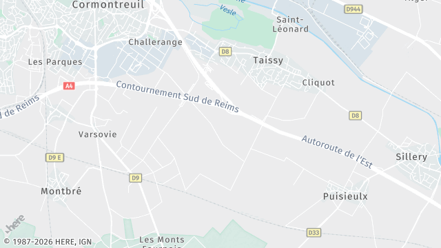 Carte de la zone d'intervention à Taissy