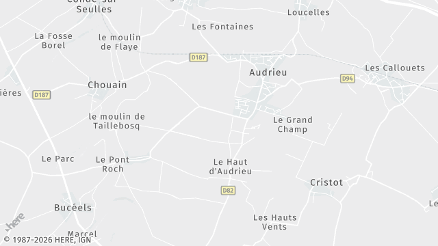 Carte de la zone d'intervention à Audrieu