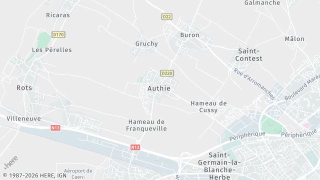 Carte de la zone d'intervention à Authie