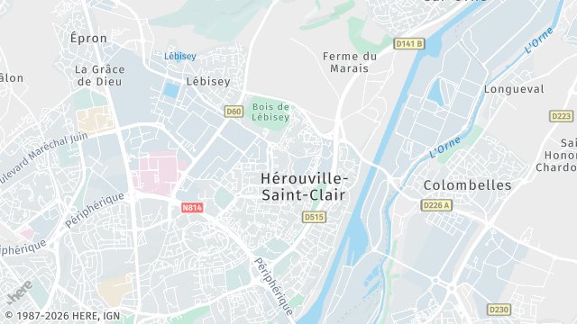 Carte de la zone d'intervention à Hérouville-Saint-Clair
