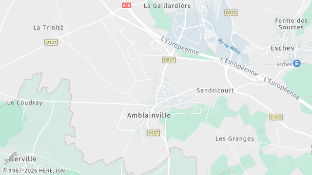 Carte de la zone d'intervention à Amblainville
