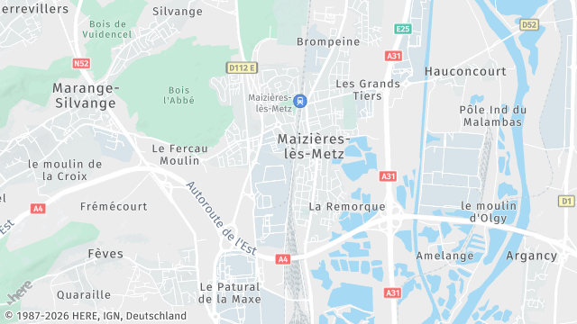 Carte de la zone d'intervention à Maizières-lès-Metz