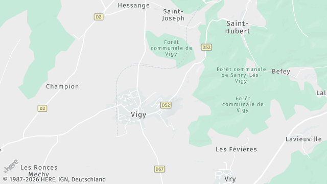 Carte de la zone d'intervention à Vigy