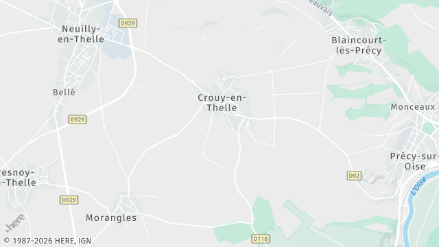 Carte de la zone d'intervention à Crouy-en-Thelle