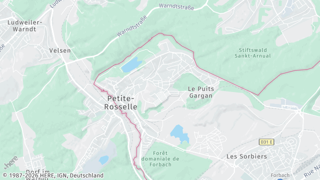 Carte de la zone d'intervention à Petite-Rosselle