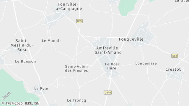 Carte de la zone d'intervention à Amfreville-Saint-Amand