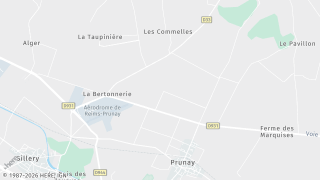 Carte de la zone d'intervention à Prunay