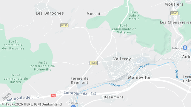 Carte de la zone d'intervention à Valleroy