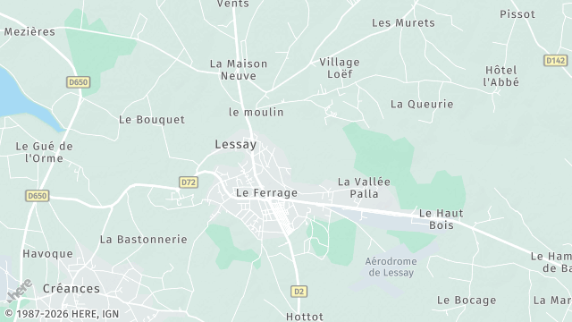 Carte de la zone d'intervention à Lessay