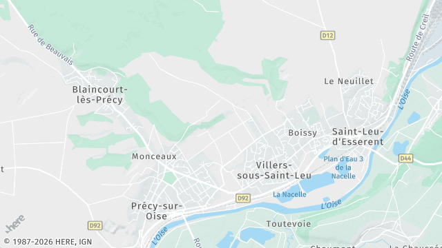 Carte de la zone d'intervention à Villers-sous-Saint-Leu