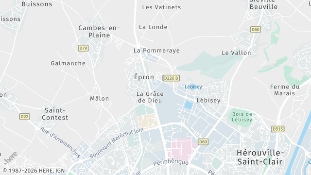 Carte de la zone d'intervention à Épron