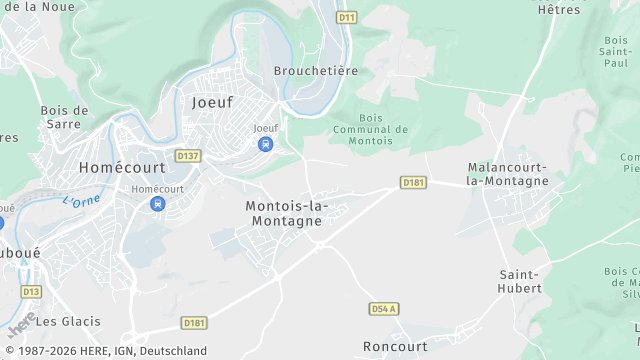 Carte de la zone d'intervention à Montois-la-Montagne