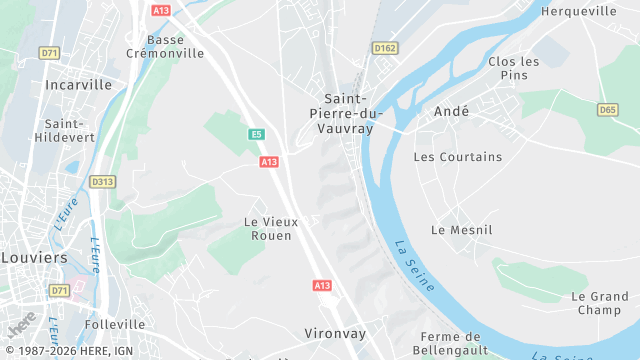 Carte de la zone d'intervention à Saint-Pierre-du-Vauvray