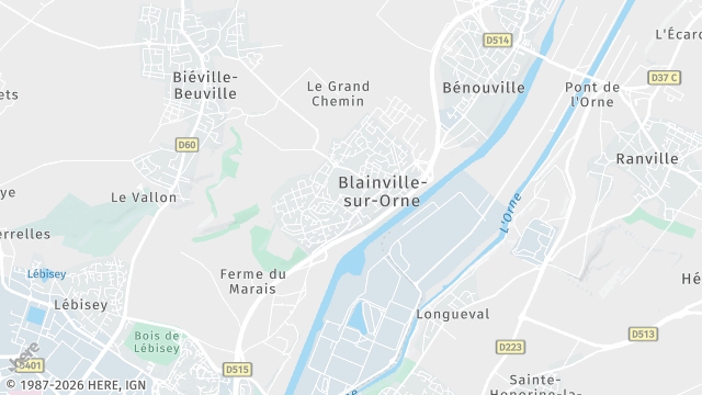 Carte de la zone d'intervention à Blainville-sur-Orne