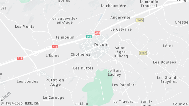 Carte de la zone d'intervention à Dozulé