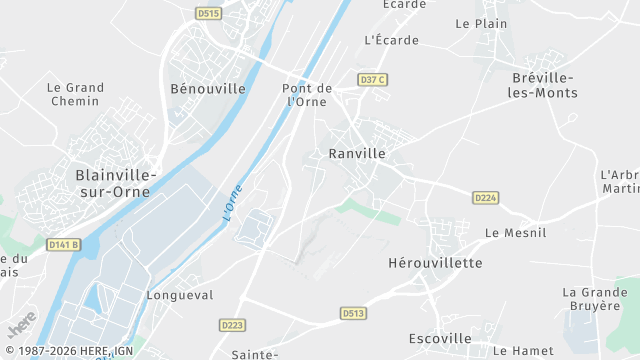 Carte de la zone d'intervention à Ranville
