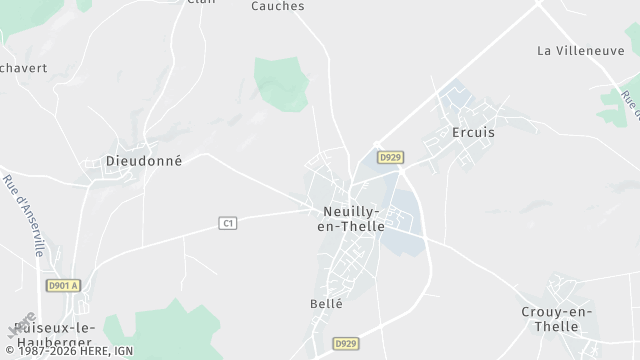 Carte de la zone d'intervention à Neuilly-en-Thelle
