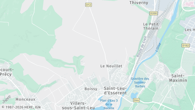 Carte de la zone d'intervention à Saint-Leu-d'Esserent