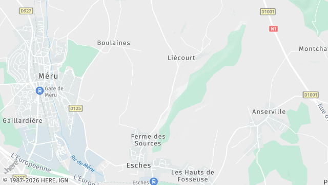 Carte de la zone d'intervention à Esches