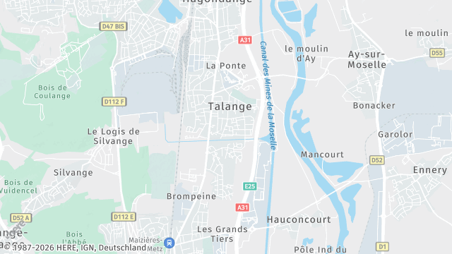 Carte de la zone d'intervention à Talange