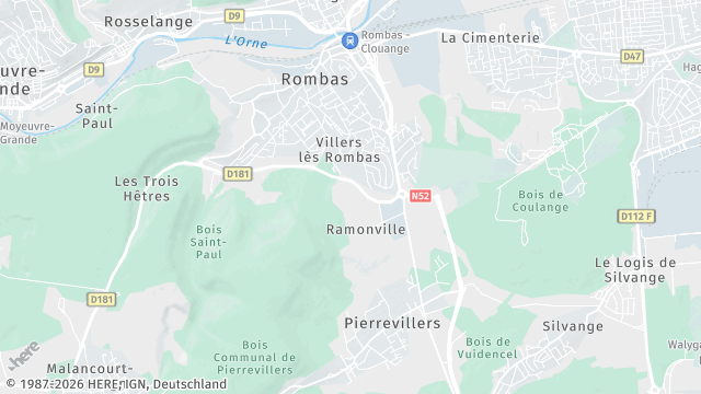 Carte de la zone d'intervention à Amnéville