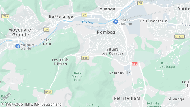 Carte de la zone d'intervention à Rombas