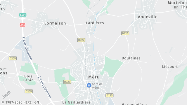 Carte de la zone d'intervention à Méru