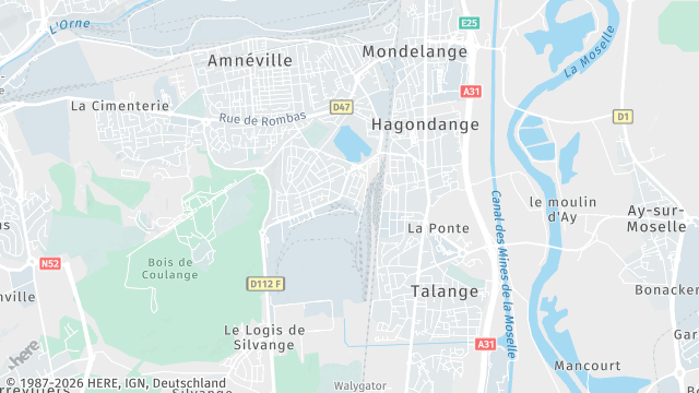 Carte de la zone d'intervention à Hagondange