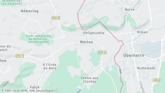 Carte de la zone d'intervention à Merten