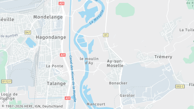 Carte de la zone d'intervention à Ay-sur-Moselle