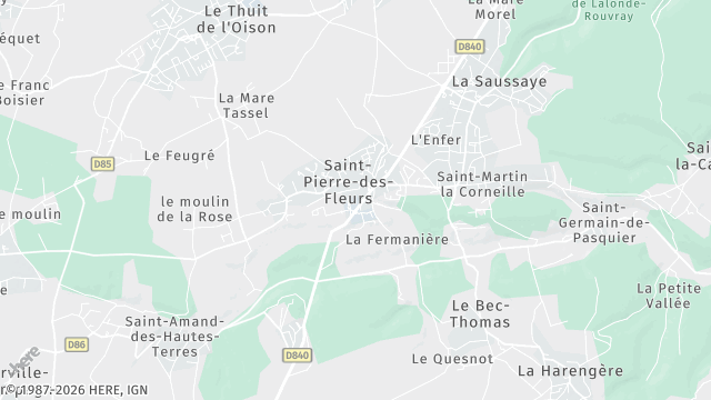 Carte de la zone d'intervention à Saint-Pierre-des-Fleurs