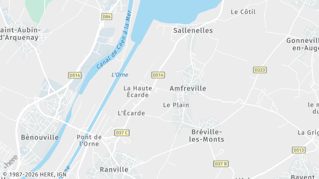 Carte de la zone d'intervention à Amfreville