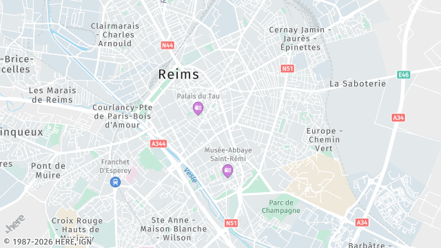 Carte de la zone d'intervention à Reims