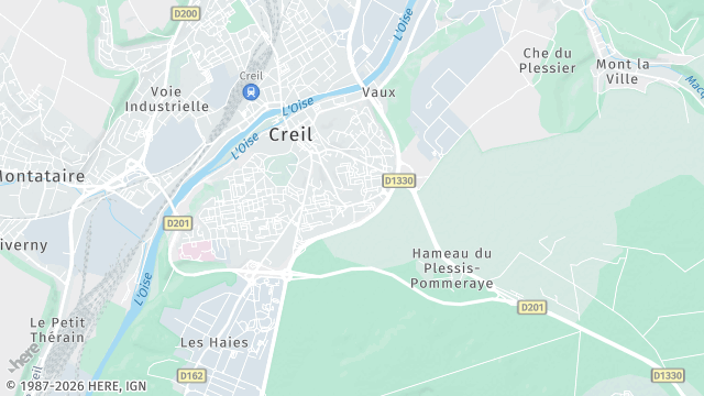 Carte de la zone d'intervention à Creil