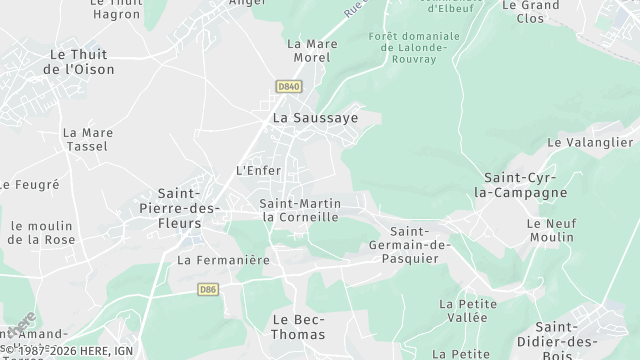 Carte de la zone d'intervention à La Saussaye