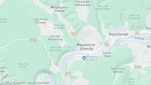 Carte de la zone d'intervention à Moyeuvre-Grande