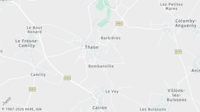 Carte de la zone d'intervention à Thaon