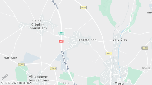 Carte de la zone d'intervention à Lormaison